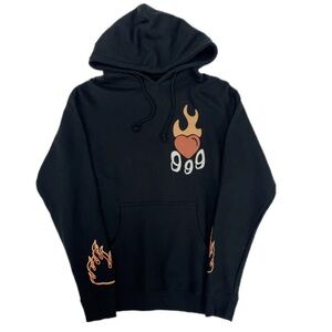 Juice Wrld 999 Burning Hearts Hoodie Black Size Small